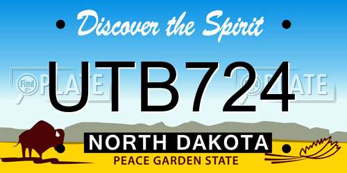 UTB724 North Dakota License Plate