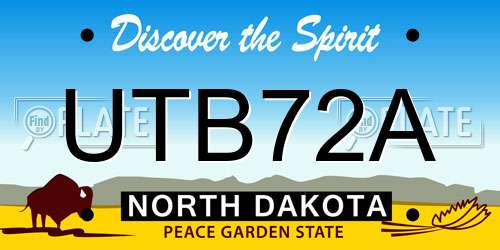 UTB72A North Dakota License Plate