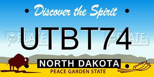 UTBT74 North Dakota License Plate