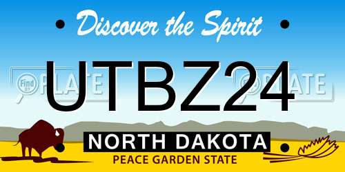 UTBZ24 North Dakota License Plate