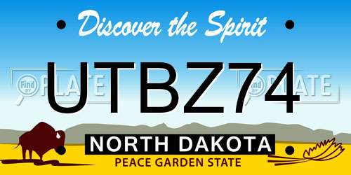 UTBZ74 North Dakota License Plate