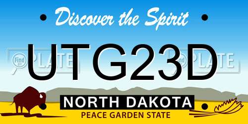 UTG23D North Dakota License Plate