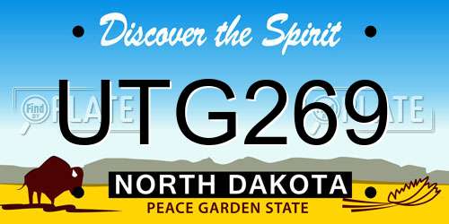 UTG269 North Dakota License Plate