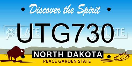 UTG730 North Dakota License Plate
