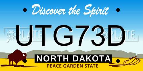 UTG73D North Dakota License Plate