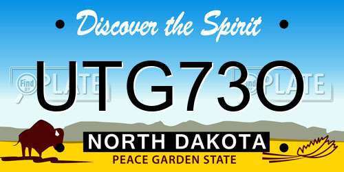 UTG73O North Dakota License Plate