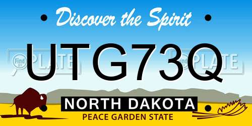 UTG73Q North Dakota License Plate