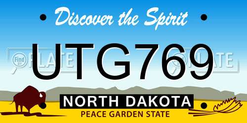 UTG769 North Dakota License Plate
