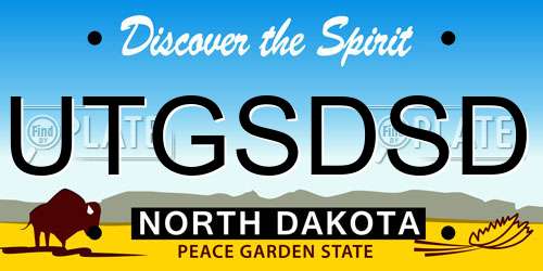 UTGSDSD North Dakota License Plate