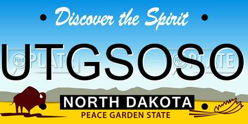 UTGSOSO North Dakota License Plate