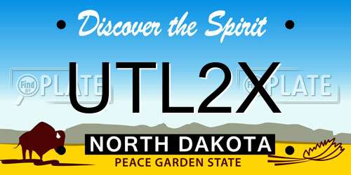 UTL2X North Dakota License Plate