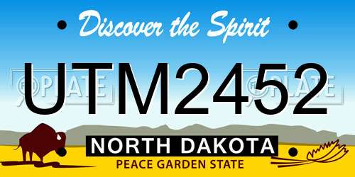 UTM2452 North Dakota License Plate
