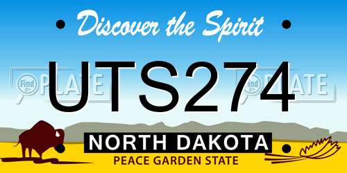 UTS274 North Dakota License Plate