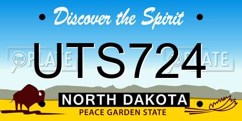 UTS724 North Dakota License Plate