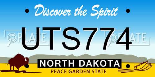 UTS774 North Dakota License Plate