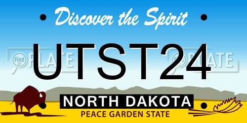 UTST24 North Dakota License Plate
