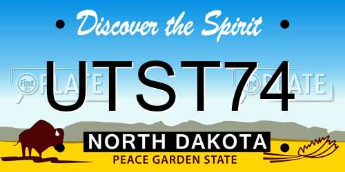 UTST74 North Dakota License Plate