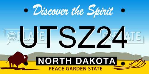 UTSZ24 North Dakota License Plate