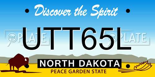 UTT65L North Dakota License Plate