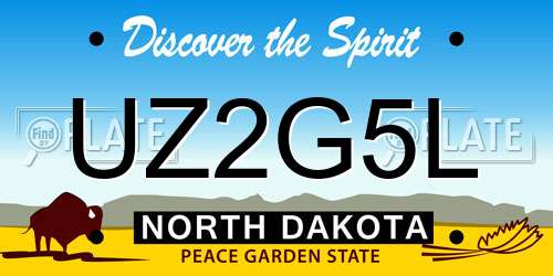 UZ2G5L North Dakota License Plate