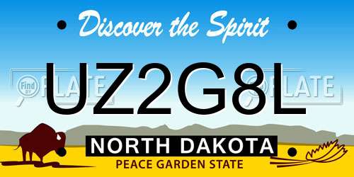 UZ2G8L North Dakota License Plate
