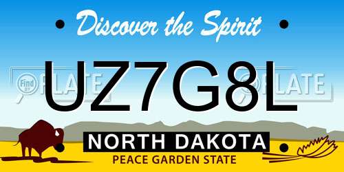 UZ7G8L North Dakota License Plate