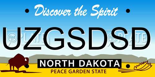 UZGSDSD North Dakota License Plate