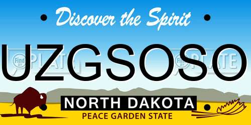 UZGSOSO North Dakota License Plate