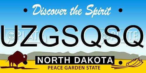 UZGSQSQ North Dakota License Plate