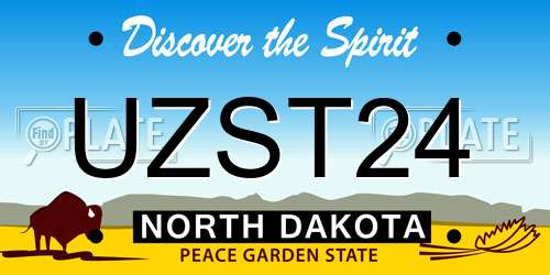 UZST24 North Dakota License Plate