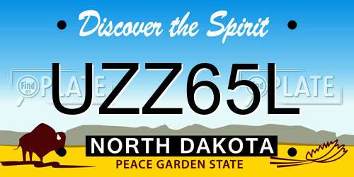 UZZ65L North Dakota License Plate
