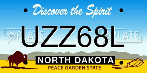 UZZ68L North Dakota License Plate