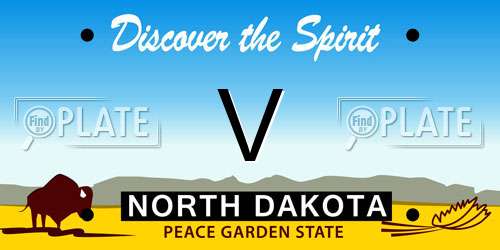 V North Dakota License Plate