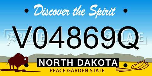 V04869Q North Dakota License Plate