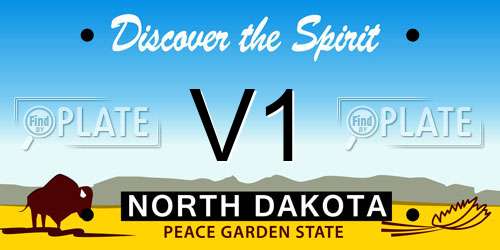 V1 North Dakota License Plate