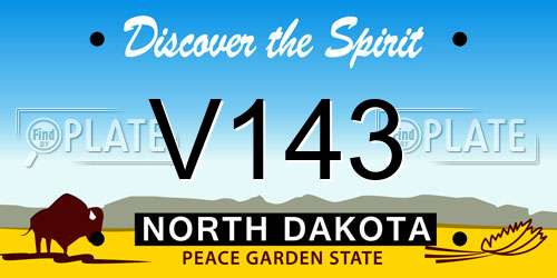 V143 North Dakota License Plate