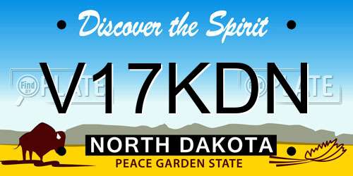 V17KDN North Dakota License Plate