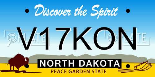 V17KON North Dakota License Plate