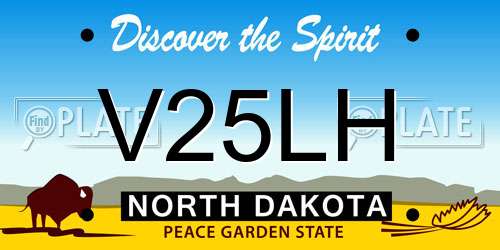 V25LH North Dakota License Plate
