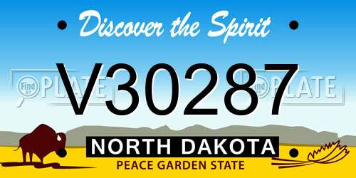 V30287 North Dakota License Plate