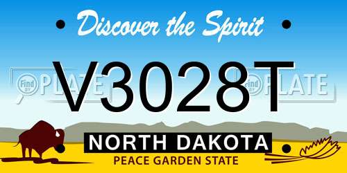 V3028T North Dakota License Plate