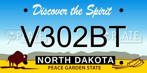 V302BT North Dakota License Plate