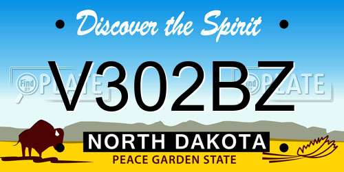 V302BZ North Dakota License Plate