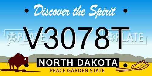 V3078T North Dakota License Plate