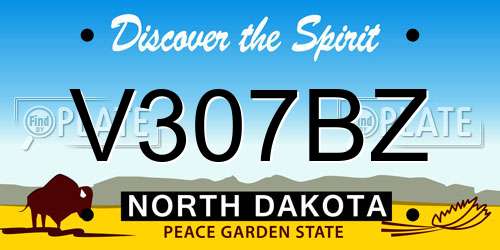 V307BZ North Dakota License Plate