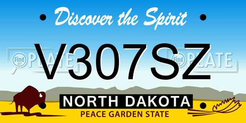V307SZ North Dakota License Plate
