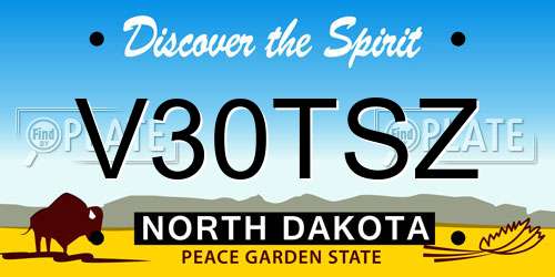 V30TSZ North Dakota License Plate
