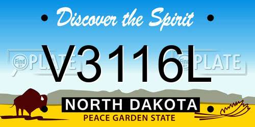 V3116L North Dakota License Plate