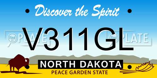 V311GL North Dakota License Plate