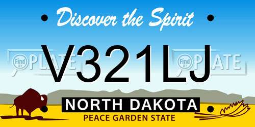 V321LJ North Dakota License Plate